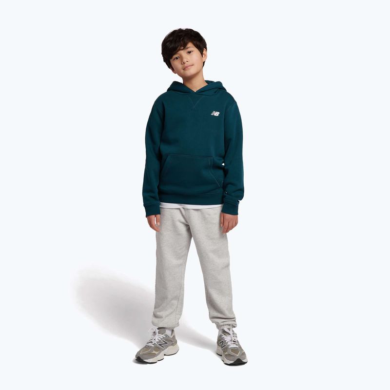 Bluză pentru copii New Balance Brush Back Small Logo Hoodie medusa green 2