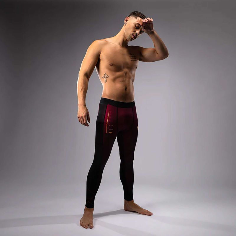 Colanți de antrenament pentru bărbați Venum Tactical XT Spats black/burgundy/gold 2