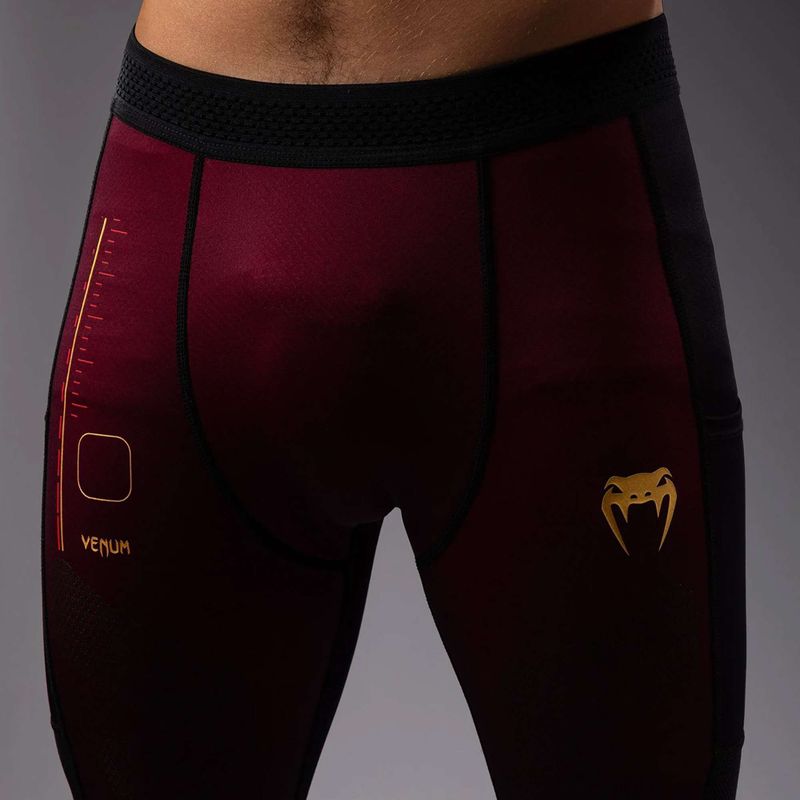 Colanți de antrenament pentru bărbați Venum Tactical XT Spats black/burgundy/gold 6