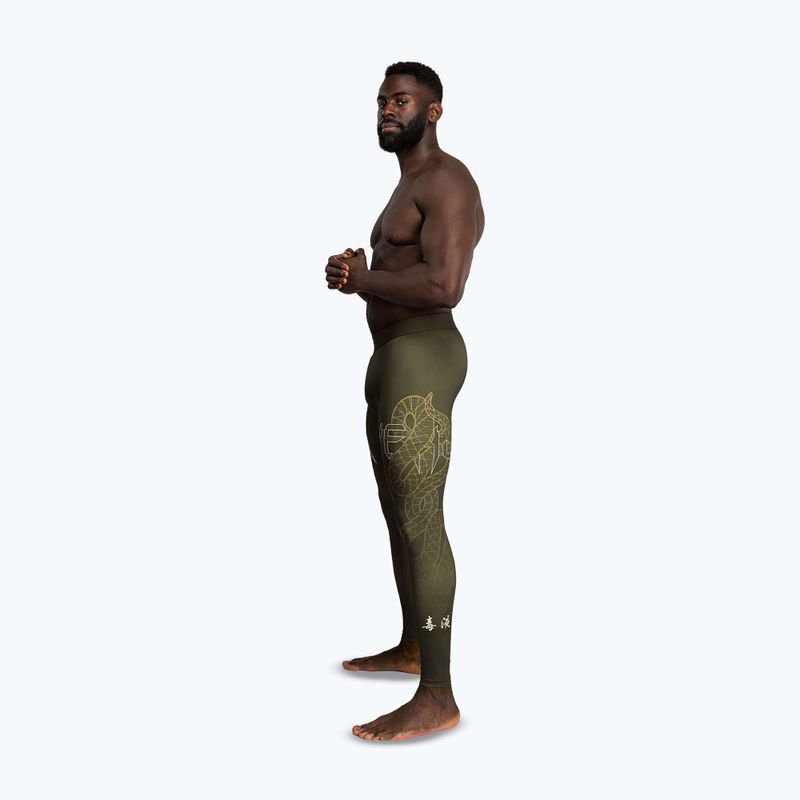 Colanți de antrenament pentru bărbați Venum Serpenti Spats khaki/bronze/ivory 4