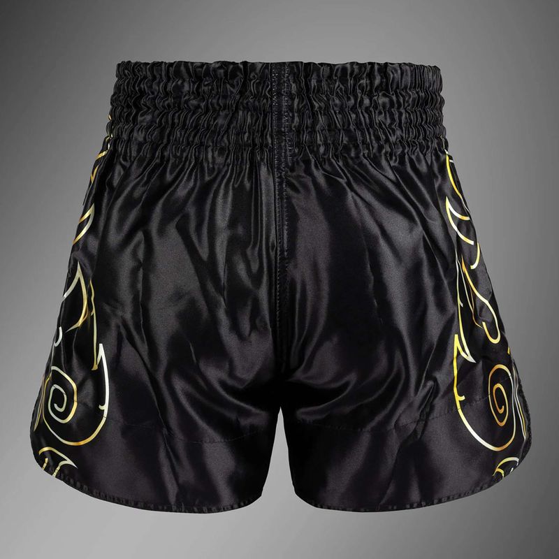 Pantaloni scurți de antrenament pentru bărbați Venum VTC Flames Muay Thai black/gold 2