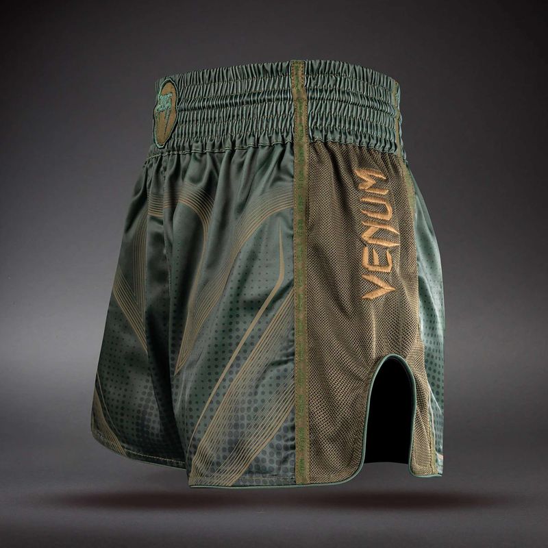 Pantaloni scurți de antrenament Venum Stealth Muay Thai Khaki/Dark Green 3