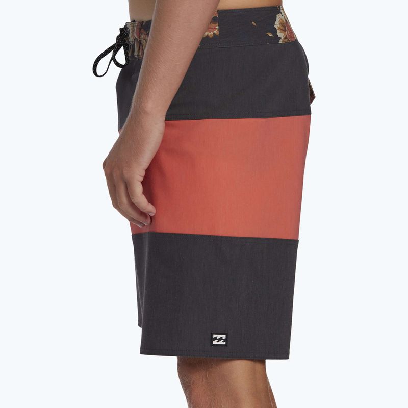 Billabong Tribong Pro pentru bărbați, pantaloni scurți de înot roșii spălați 4