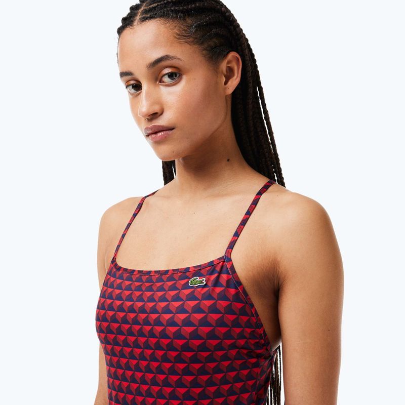 Lacoste costum de baie o piesă pentru femei MF7264 penumbra / alizarin / roșu 5