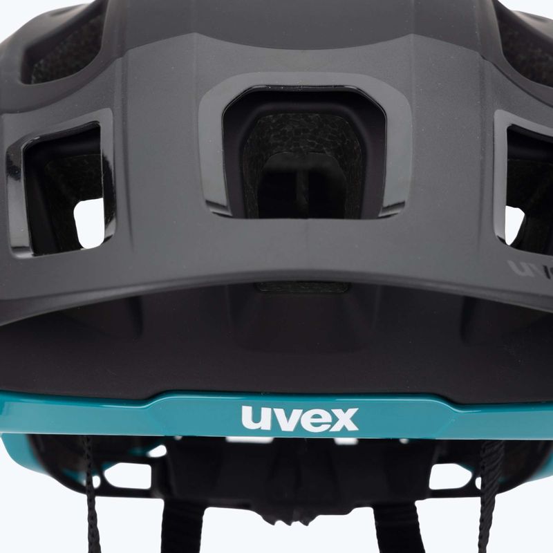 Cască de bicicletă UVEX React black/teal matt 7