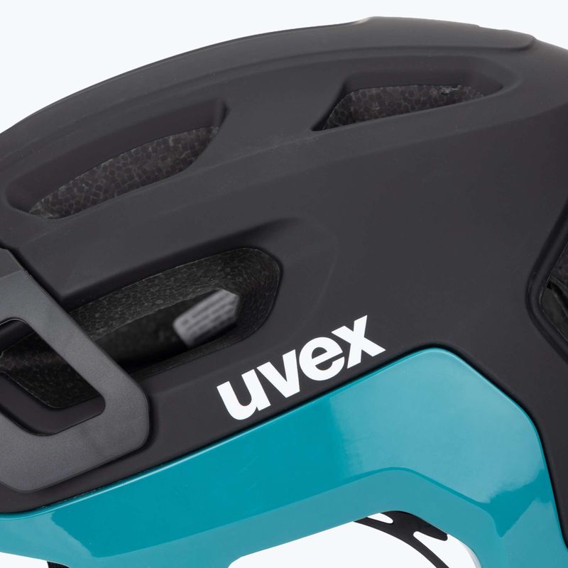 Cască de bicicletă UVEX React black/teal matt 8