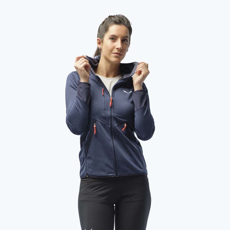 Pulover cu glugă pentru femei Salewa Agner Hybrid PL/DST FZ Hoody albastru marin 00-0000027372 8