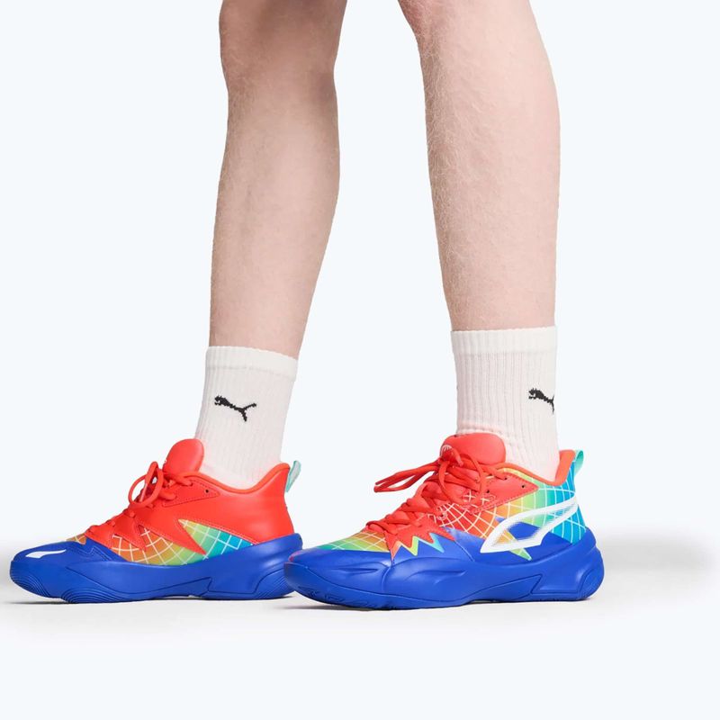 Încălțăminte de baschet pentru bărbați PUMA Genetics Marcus Smart royal sapphire/red blast 4