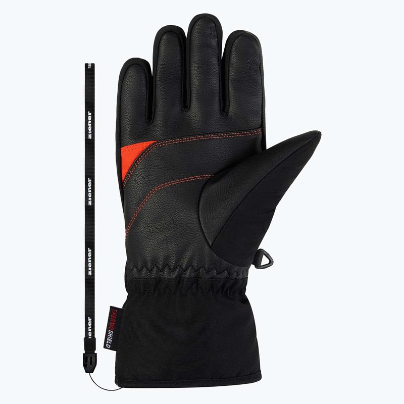 Mănuși de schi pentru copii ZIENER Lukian-Z AS black/orange red 3