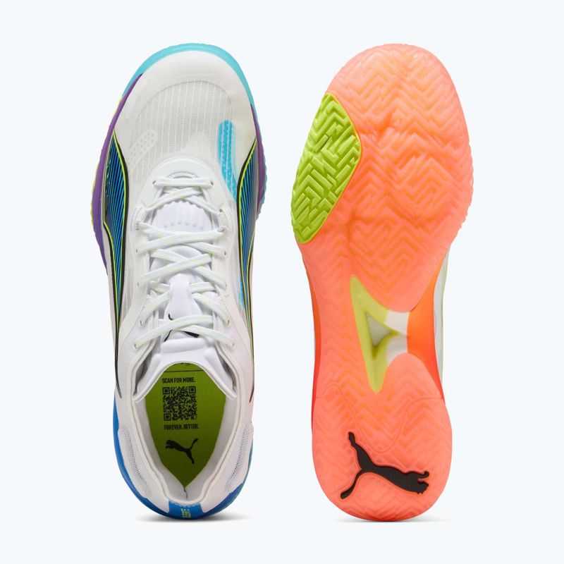 Încălțăminte de handbal PUMA Accelerate Nitro SQD 4 Game On puma white/glowing red/ultra blue 12
