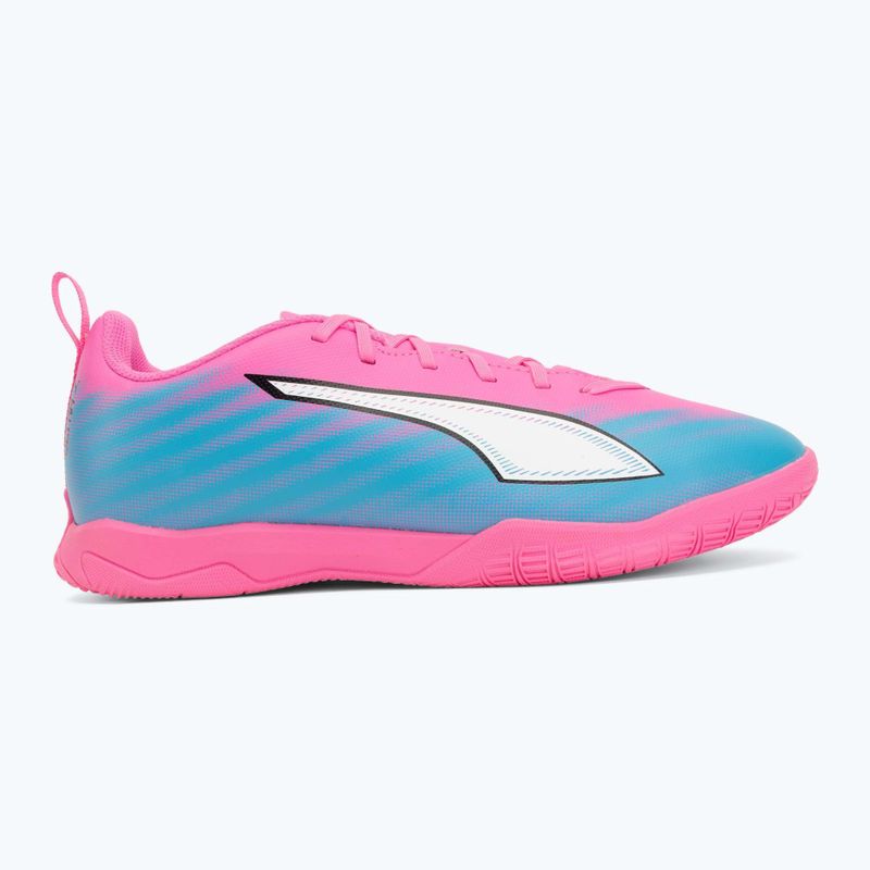 Încălțăminte de fotbal pentru copii PUMA Ultra 6 Play It Jr poison pink/puma wht/sun stream/bright aqua/puma blk 2
