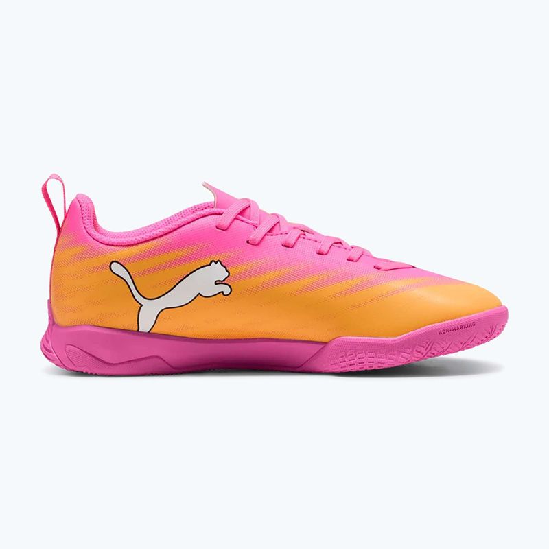 Încălțăminte de fotbal pentru copii PUMA Ultra 6 Play It Jr poison pink/puma wht/sun stream/bright aqua/puma blk 8