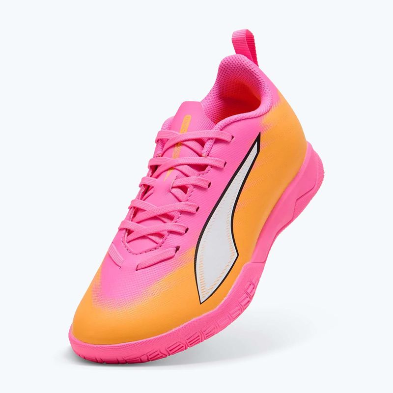 Încălțăminte de fotbal pentru copii PUMA Ultra 6 Play It Jr poison pink/puma wht/sun stream/bright aqua/puma blk 10