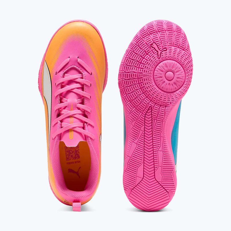 Încălțăminte de fotbal pentru copii PUMA Ultra 6 Play It Jr poison pink/puma wht/sun stream/bright aqua/puma blk 11