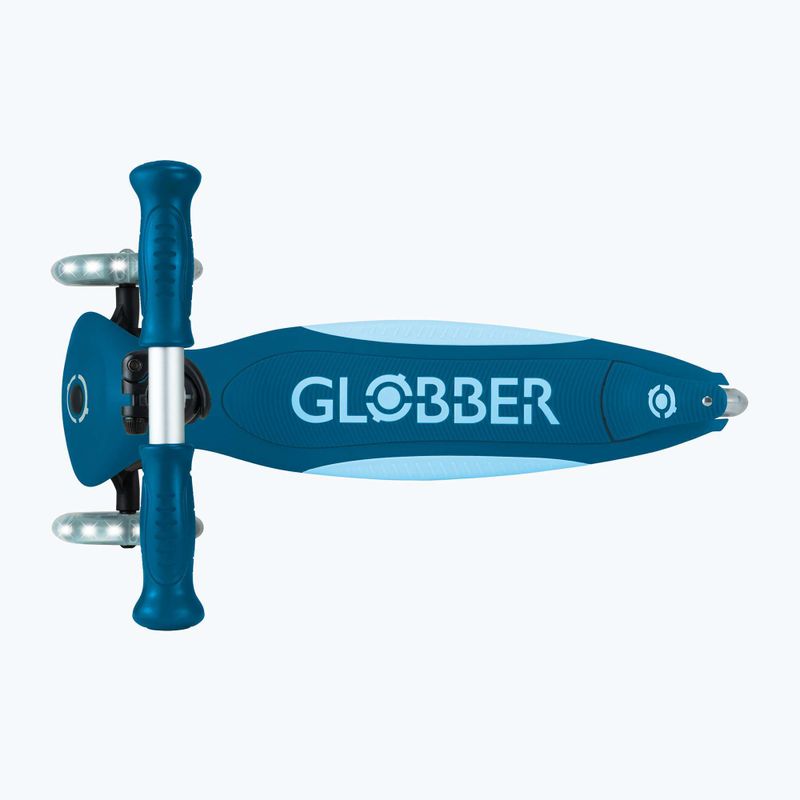 Trotinetă cu 3 roți pentru copii Globber Primo Foldable Plus Lights petrol blue 5