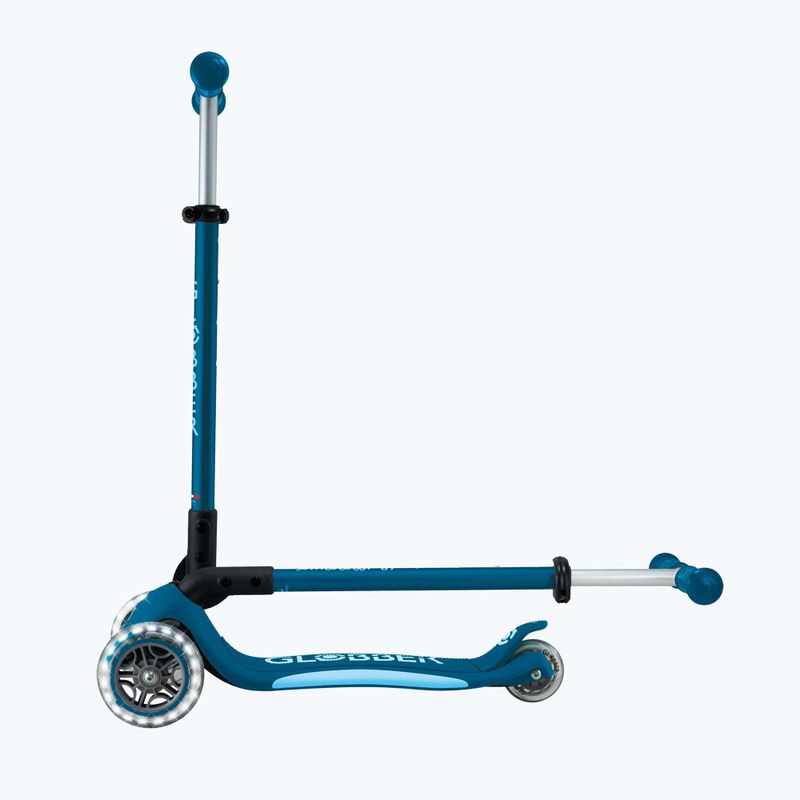 Trotinetă cu 3 roți pentru copii Globber Primo Foldable Plus Lights petrol blue 7
