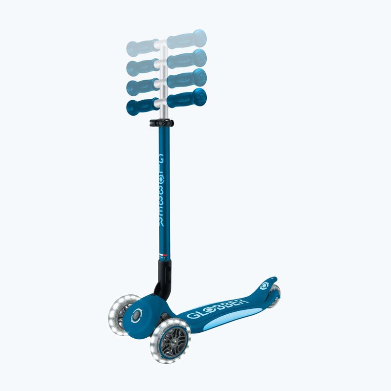 Trotinetă cu 3 roți pentru copii Globber Primo Foldable Plus Lights petrol blue 8