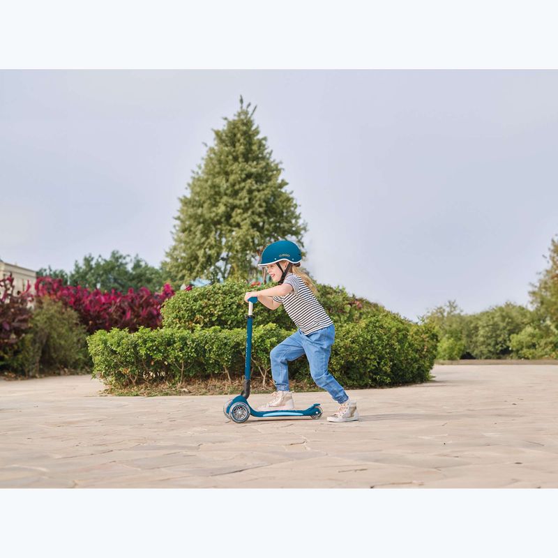 Trotinetă cu 3 roți pentru copii Globber Primo Foldable Plus Lights petrol blue 11