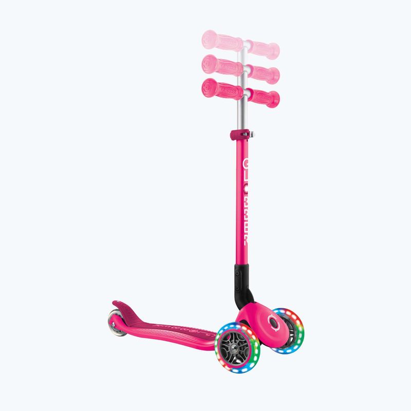 Trotinetă cu trei roți pentru copii Globber Primo Foldable Lights fuchsia 10