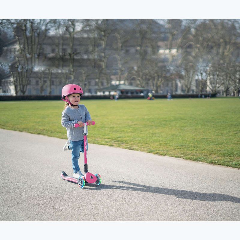 Trotinetă cu trei roți pentru copii Globber Primo Foldable Lights fuchsia 15