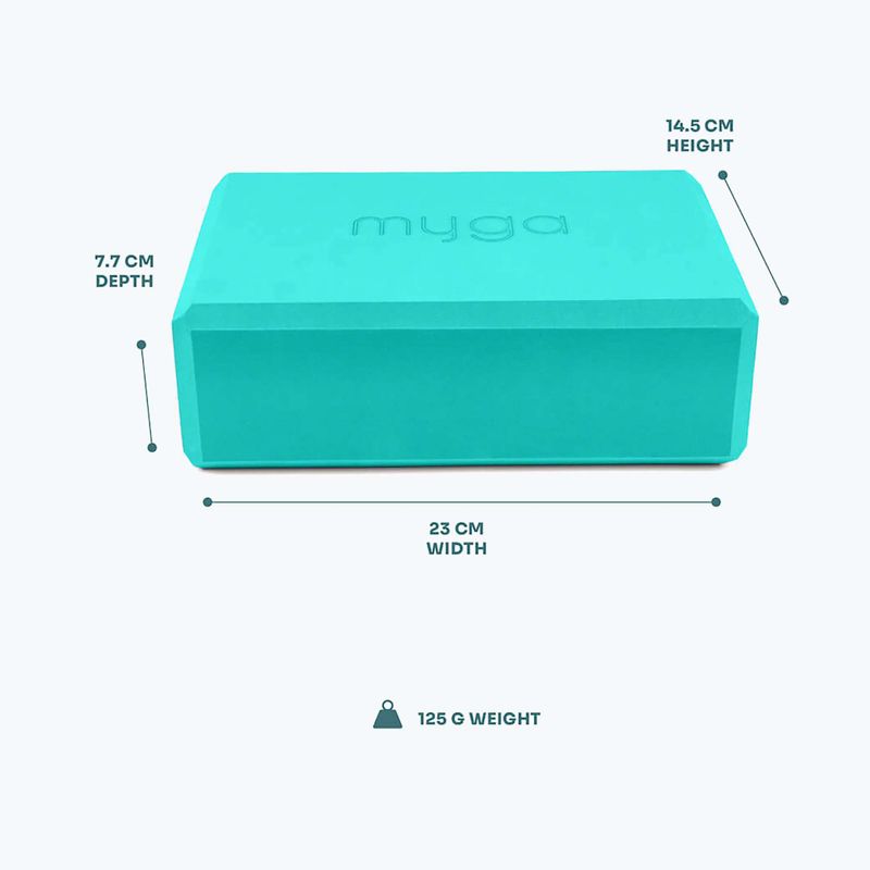 Cub pentru yoga Myga Foam Block turquoise 3