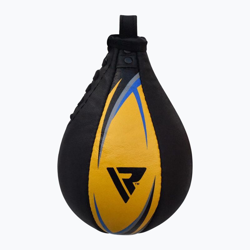 Pară de box RDX Speed Ball Leather Multi negru-galben 2SBL-S2YU 2