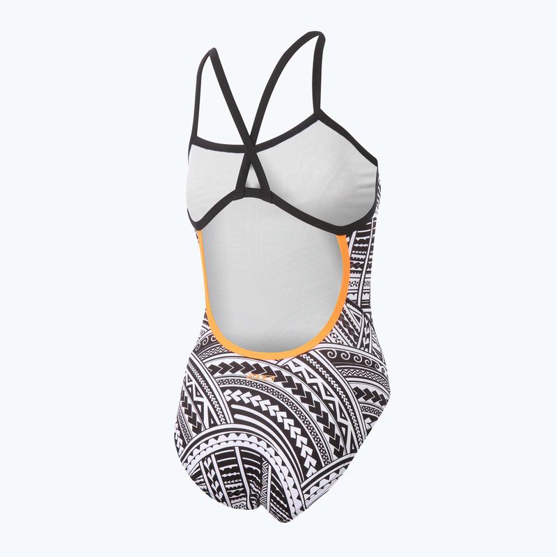 Costum de baie dintr-o singură piesă pentru femei ZONE3 Kona Speed Strap Back imprimeu tribal / negru / alb / portocaliu 5