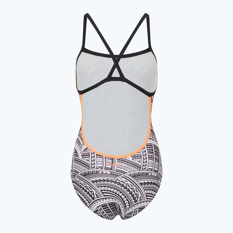 Costum de baie dintr-o singură piesă pentru femei ZONE3 Kona Speed Strap Back imprimeu tribal / negru / alb / portocaliu 2