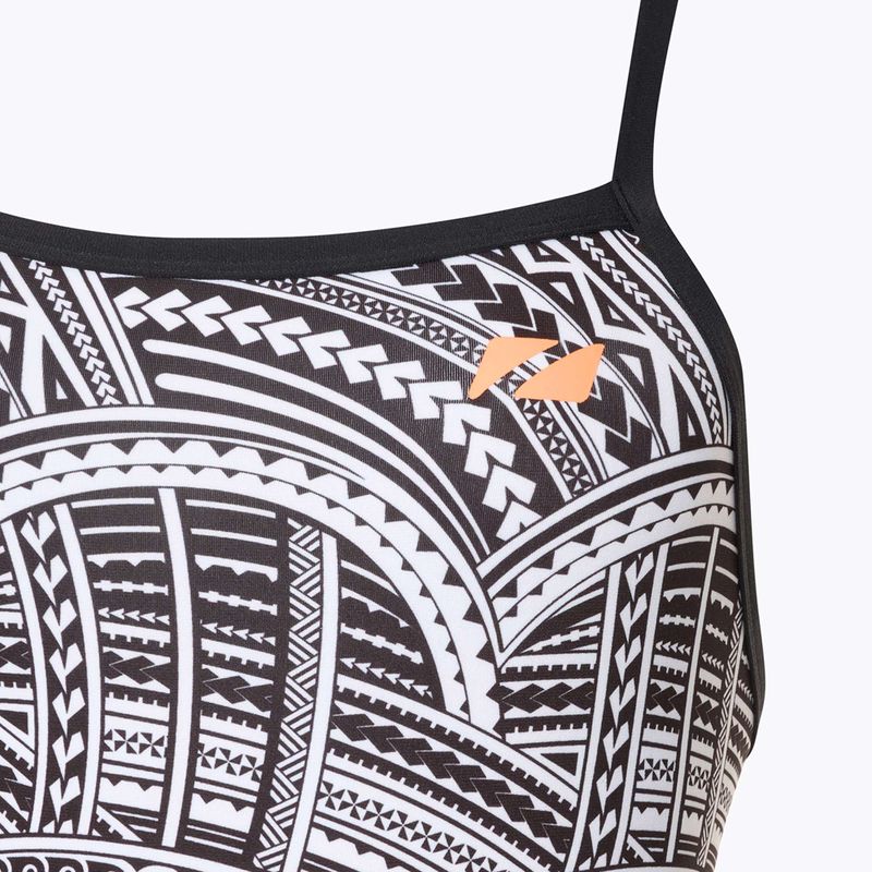 Costum de baie dintr-o singură piesă pentru femei ZONE3 Kona Speed Strap Back imprimeu tribal / negru / alb / portocaliu 3