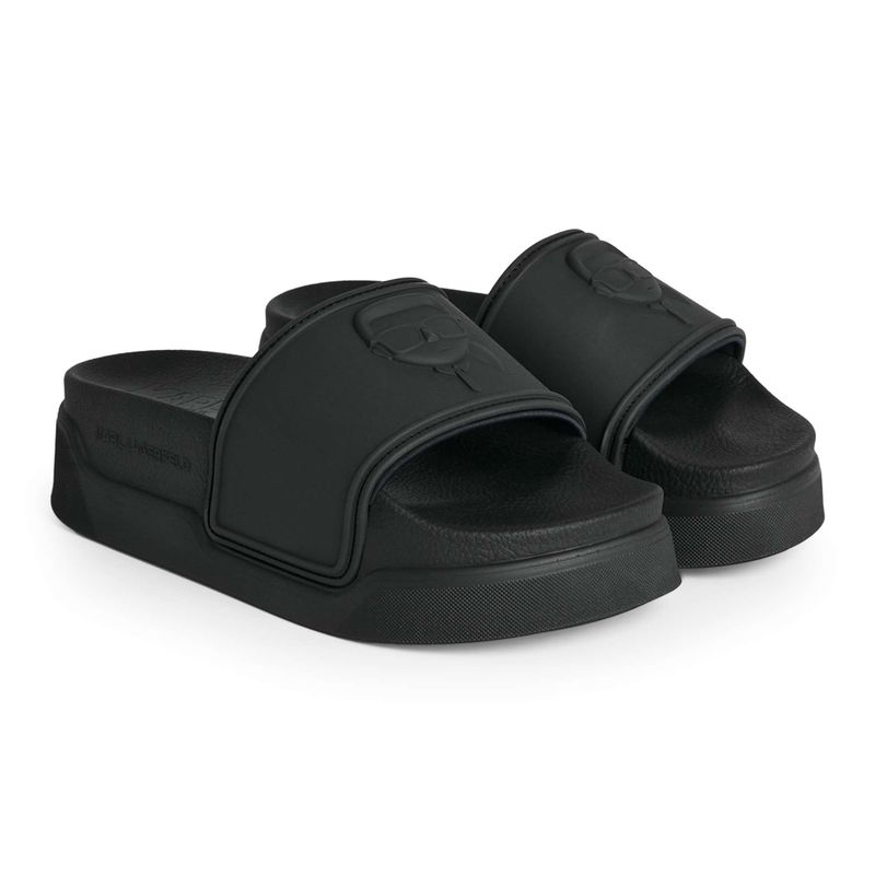Papuci pentru femei KARL LAGERFELD Kondominium Nft Relief black rubber 2