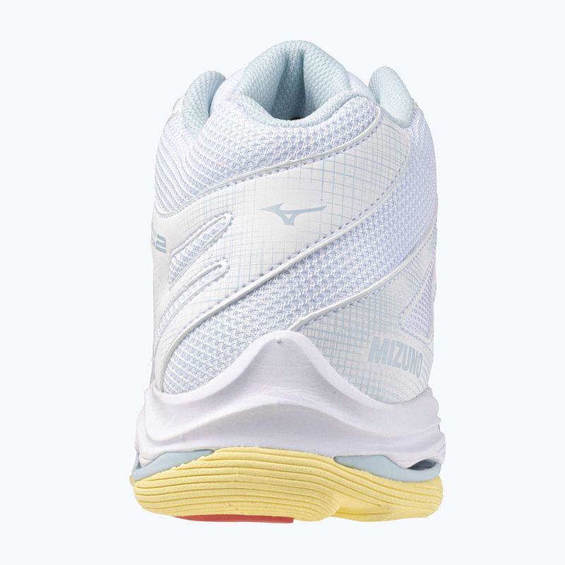 Încălțăminte de volei pentru femei Mizuno Wave Voltage 2 Mid white/calypso coral/pale banan 10
