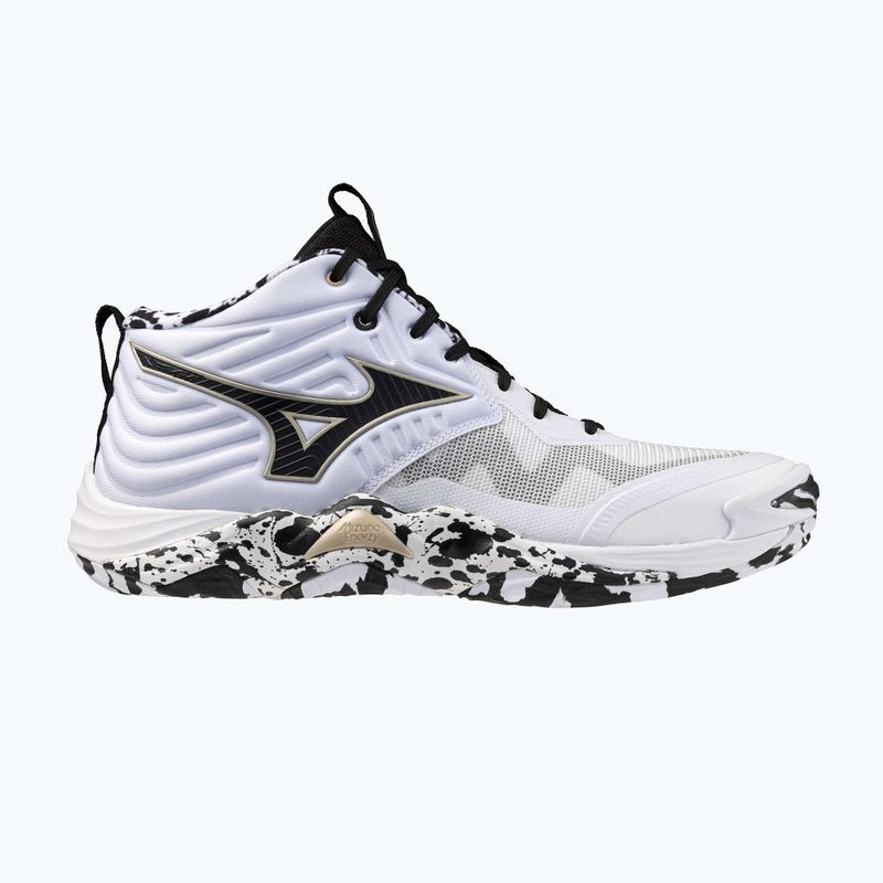 Încălțăminte de volei Mizuno Wave Momentum Elite Mid white/black/gold 8