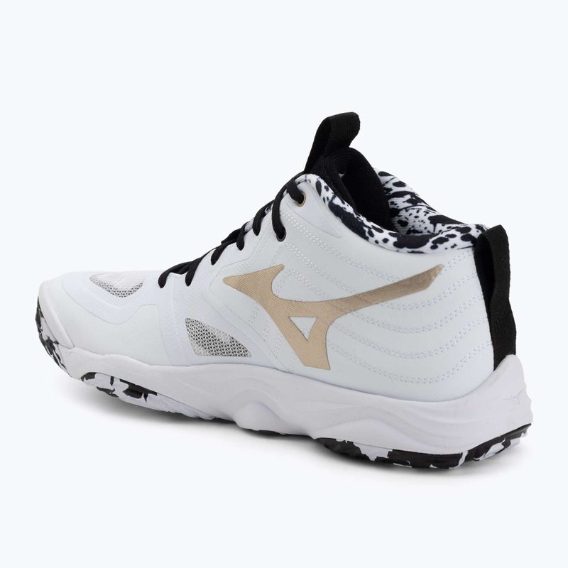 Încălțăminte de volei Mizuno Wave Momentum Elite Mid white/black/gold 3