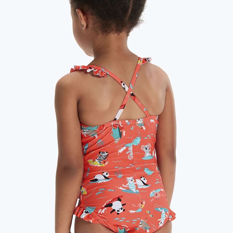 Speedo Digital Frill Digital Frill Thinstrap Costum de baie o singură bucată pentru copii Orange 8-1288115155 5