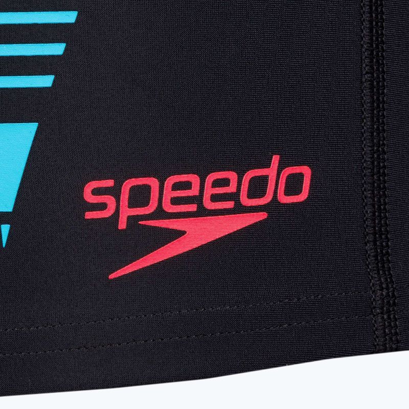 Pantaloni scurți de înot Speedo Tech Print pentru bărbați, negru/portocaliu 3