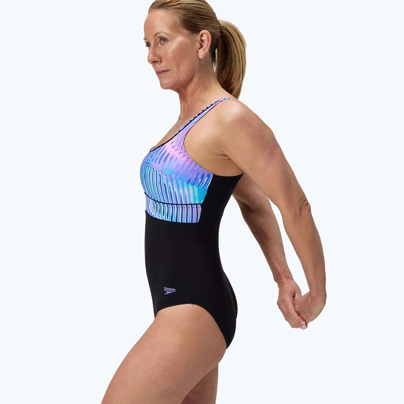 Costum de baie întreg pentru femei Speedo Shaping Contour Eclipse Printed indigo glow 4