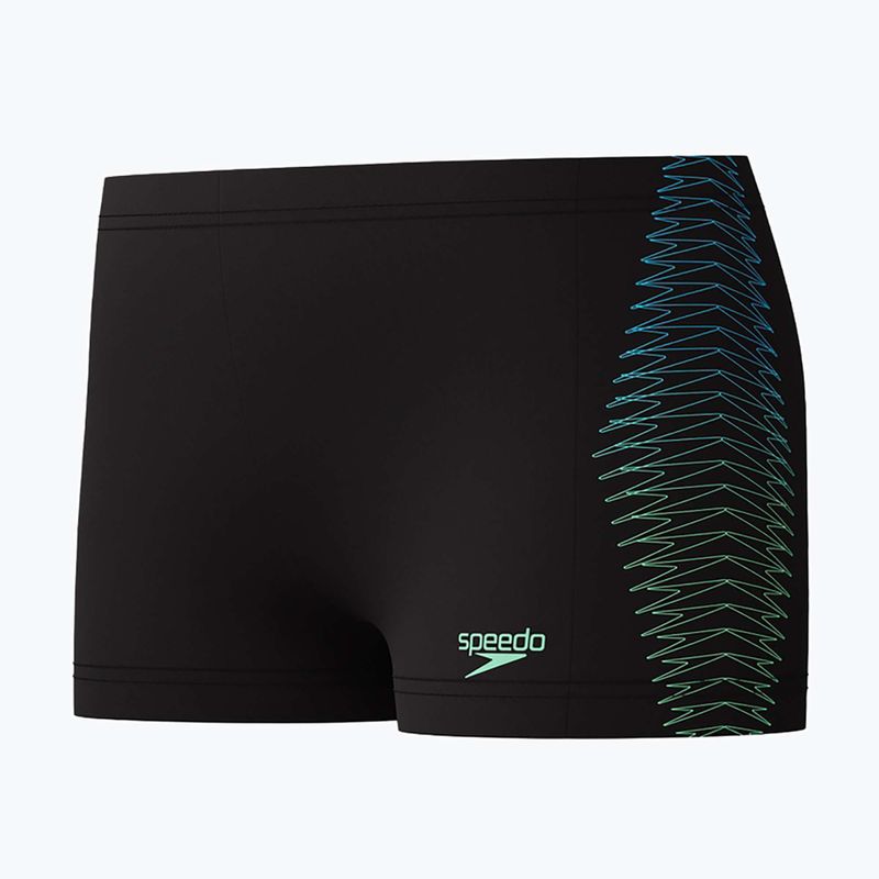 Boxeri de înot pentru copii Speedo Plastisol Placement Aquashort black/alfalfa green 3