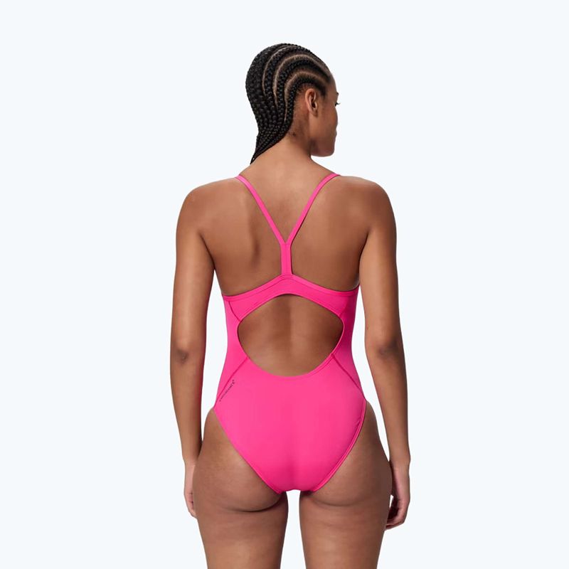 Costum de înot întreg pentru femei Speedo Endurance+ Logo Thin Strap margarita pink 2