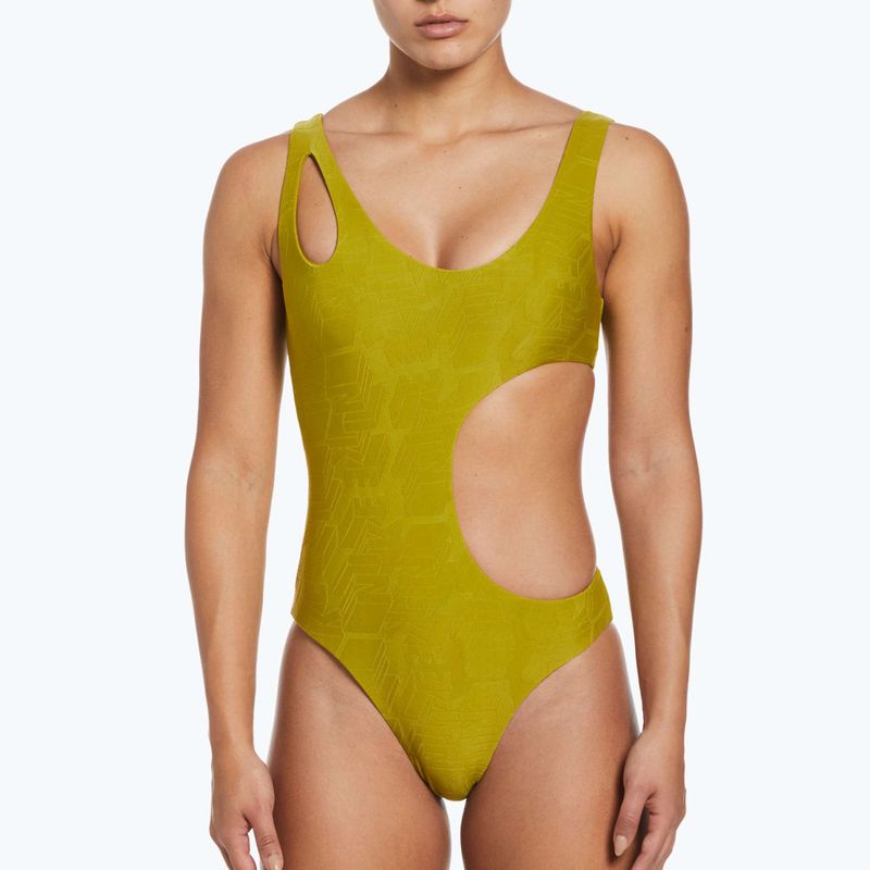 Costum de baie o piesă pentru femei Nike Block Texture auriu NESSD288-314 4