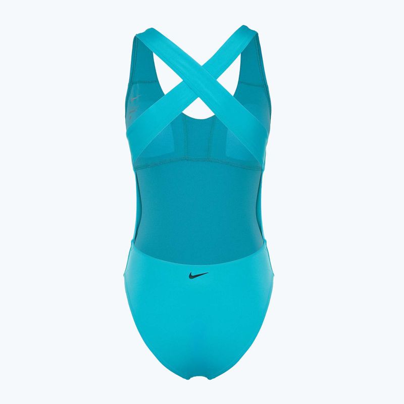 Costum de baie dintr-o piesă pentru femei Nike Multi Logo Crossback dusty cactus 2