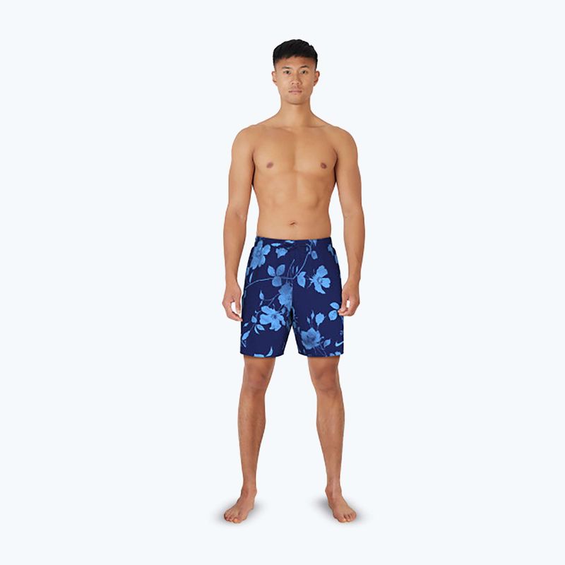 Șort de înot pentru bărbați Nike Fine Floral 7" Volley midnight navy 2