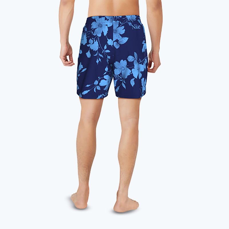 Șort de înot pentru bărbați Nike Fine Floral 7" Volley midnight navy 3