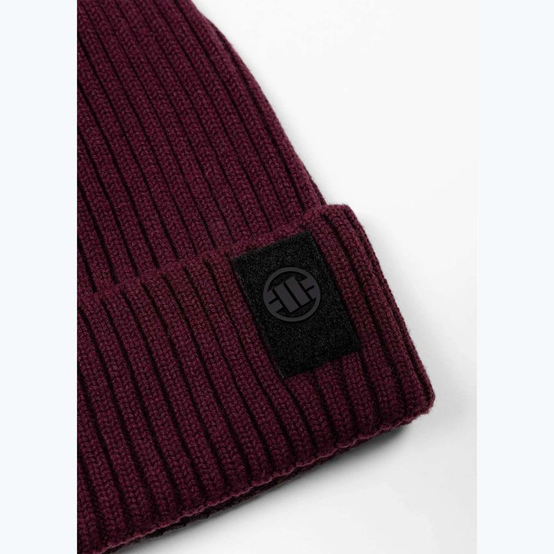 Căciulă de iarnă Pitbull Beanie Velcro Logo burgundy 2
