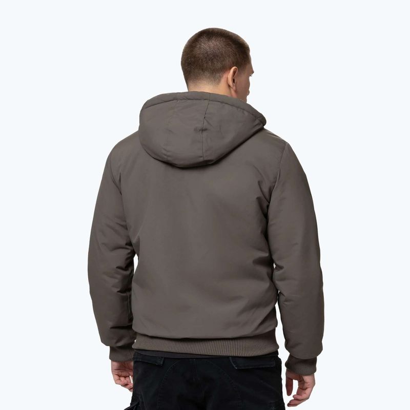 Geacă de iarnă pentru bărbați Pitbull Elkwood 3 Sherpa Hooded taupe 3