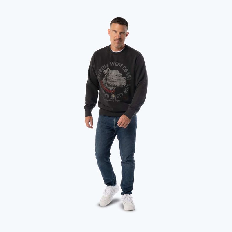Bluză pentru bărbați Pitbull Strenght & Respect Crewneck washed dark graphite 4