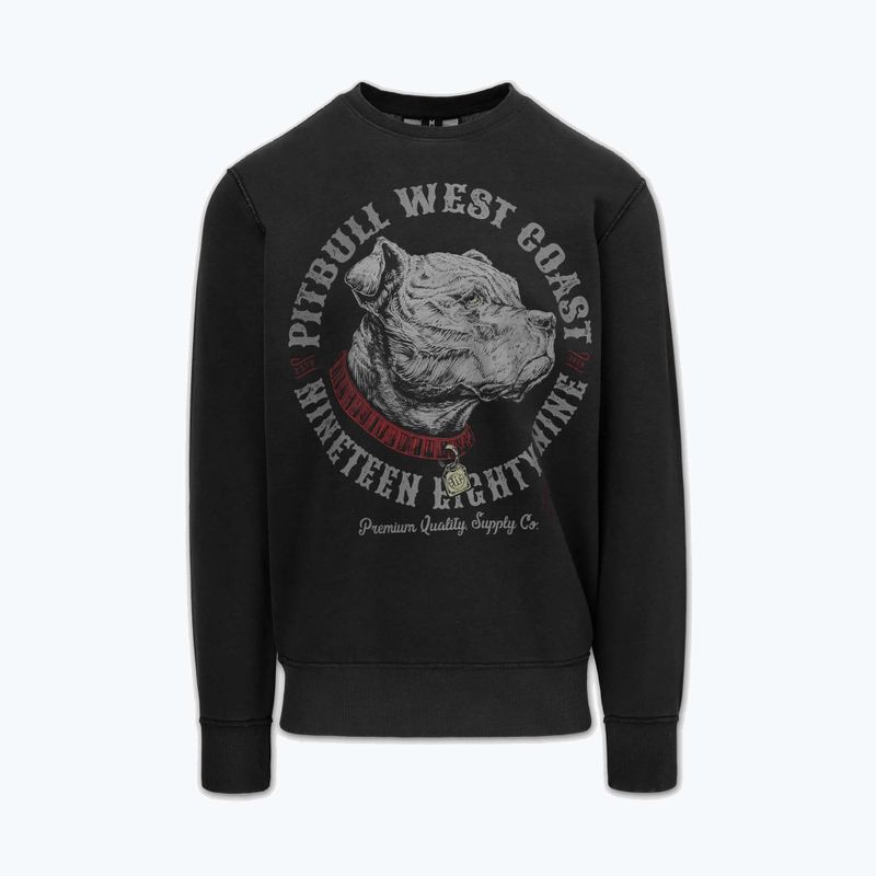 Bluză pentru bărbați Pitbull Strenght & Respect Crewneck washed dark graphite 5