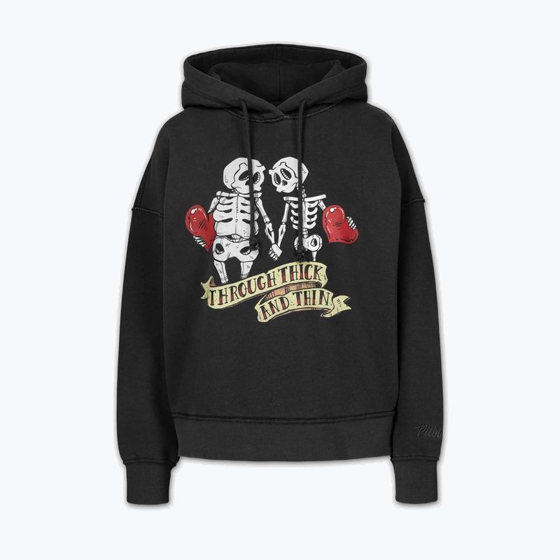 Bluză pentru femei Pitbull Thick & Thin Hooded dark graphite 4