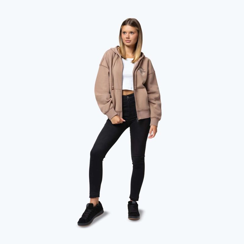 Bluză pentru femei Pitbull Skull Surf Hooded Zip chocolate mousse 2