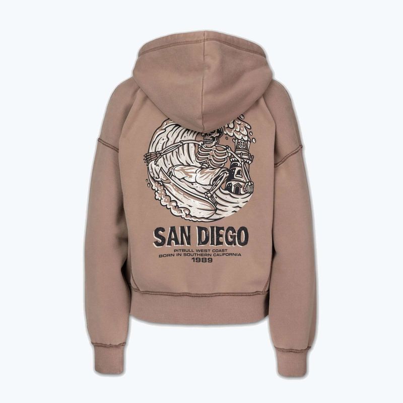 Bluză pentru femei Pitbull Skull Surf Hooded Zip chocolate mousse 8