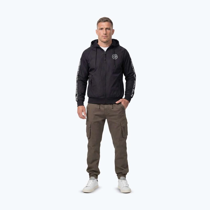 Geacă pentru bărbați Pitbull Athletic Tape Nylon Hooded black 2